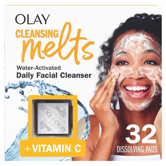 NIB (3) Olay Cleansing Melts + Vitamin C Face Cleanser 32ct, Water-Activated - Picture 1 of 1